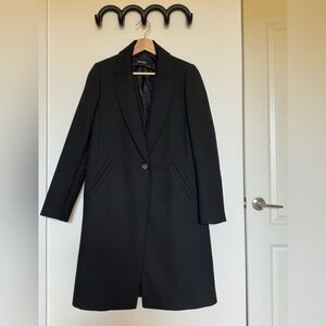 Zara Basic Black Wool Coat